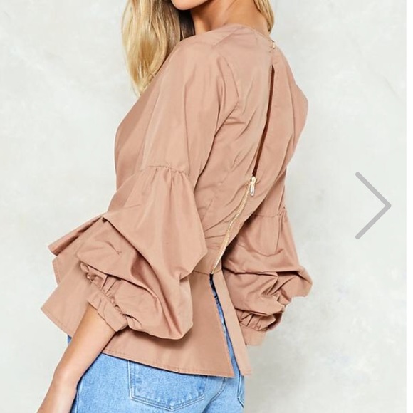 Beige Ruffled Top - Picture 2 of 2